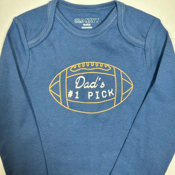 NWT Old Navy Baby Long Sleeve Football One Piece Sz 12-18M - Picture 2 of 3